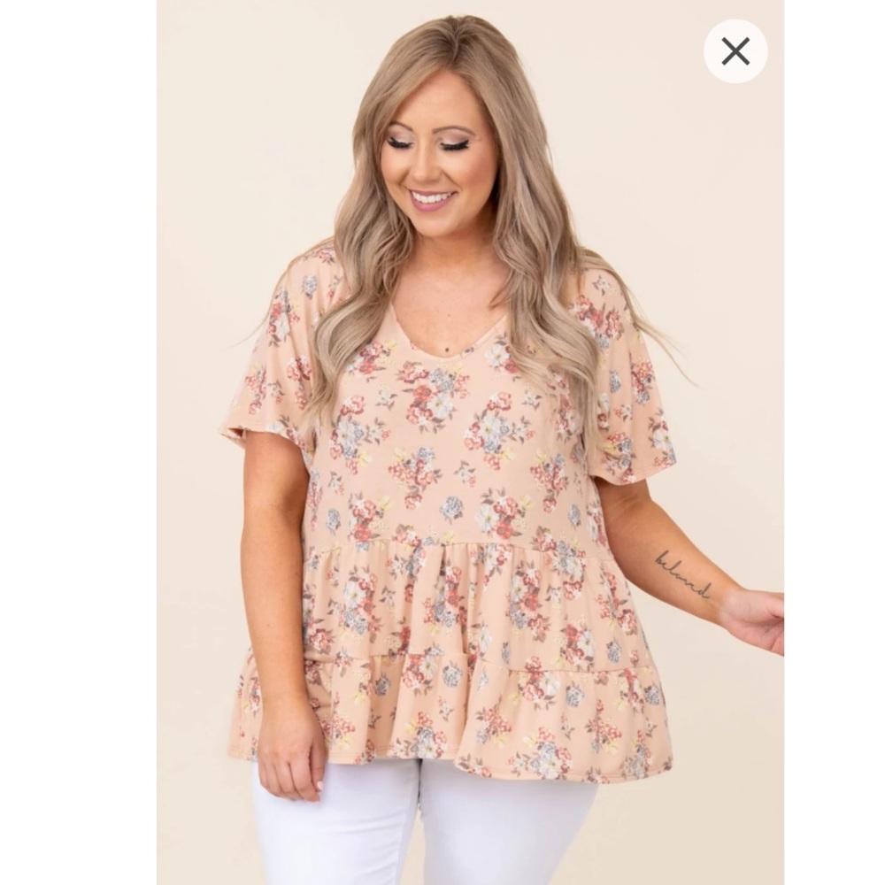 Plus Size Chic Soul Floral Babydoll Top 1X